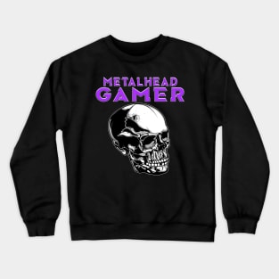 Metalhead Gamer Full Skull Purple Crewneck Sweatshirt